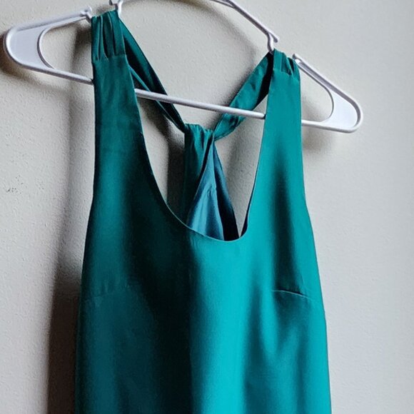 J. Crew Teal Cross Back Shift Dress Size 0 - Picture 2 of 16
